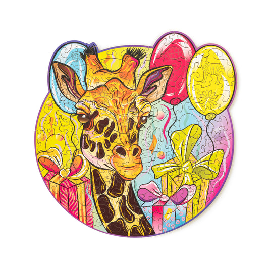 Puzzle 2D Lemn ECO - Girafa - Colorat, Educativ